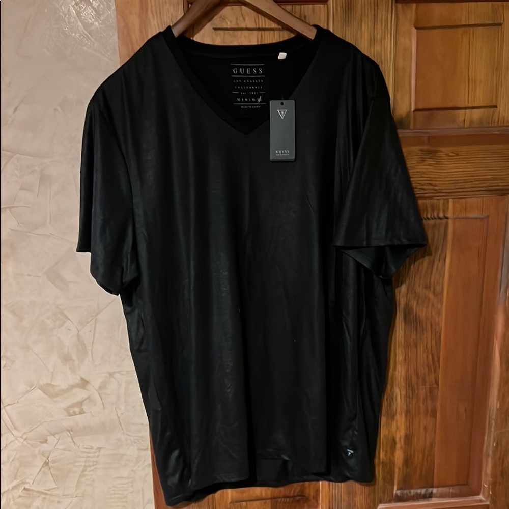 GUESS Men's Black V-Neck Shirt